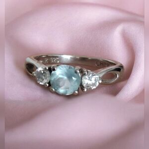 Ross Simons Sterling Silver Aquamarine & CZ Ring | Size 6Beautiful Ross Simons